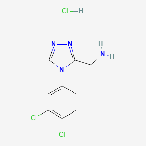 molecular formula C9H9Cl3N4 B1430084 {[4-(3,4-dichlorophenyl)-4H-1,2,4-triazol-3-yl]methyl}amine hydrochloride CAS No. 1351632-99-9