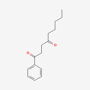 molecular formula C15H20O2 B14300851 1,4-Nonanedione, 1-phenyl- CAS No. 117937-13-0