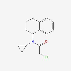 molecular formula C15H18ClNO B1430091 2-chloro-N-cyclopropyl-N-(1,2,3,4-tetrahydronaphthalen-1-yl)acetamide CAS No. 1443981-63-2