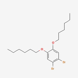 molecular formula C18H28Br2O2 B14300923 1,2-Dibromo-4,5-bis(hexyloxy)benzene CAS No. 118132-03-9