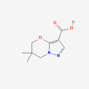 molecular formula C9H12N2O3 B1430093 6,6-二甲基-6,7-二氢-5H-吡唑并[5,1-b][1,3]恶嗪-3-羧酸 CAS No. 1428233-75-3