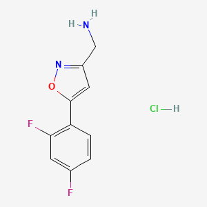 molecular formula C10H9ClF2N2O B1430094 [[5-(2,4-二氟苯基)异恶唑-3-基]甲基]胺盐酸盐 CAS No. 1351582-61-0