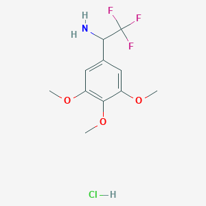 molecular formula C11H15ClF3NO3 B1430096 2,2,2-Trifluoro-1-(3,4,5-trimethoxyphenyl)ethan-1-amine hydrochloride CAS No. 1443981-73-4
