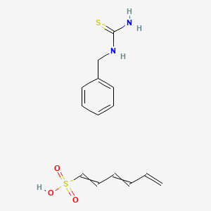molecular formula C14H18N2O3S2 B14300963 Benzylthiourea;hexa-1,3,5-triene-1-sulfonic acid CAS No. 113419-40-2