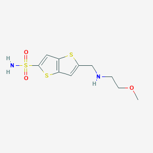 molecular formula C10H14N2O3S3 B143010 5-[[(2-Methoxyethyl)amino]methyl]thieno[3,2-b]thiophene-2-sulfonamide CAS No. 127025-29-0