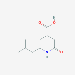 molecular formula C10H17NO3 B1430101 2-(2-Methylpropyl)-6-oxopiperidine-4-carboxylic acid CAS No. 1443980-90-2