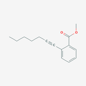 molecular formula C15H18O2 B14301019 Benzoic acid, 2-(1-heptynyl)-, methyl ester CAS No. 118476-16-7