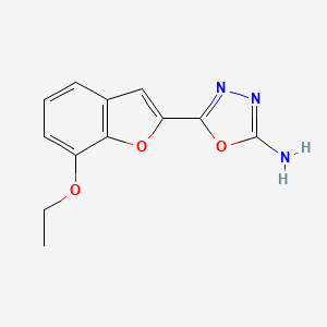 molecular formula C12H11N3O3 B1430106 5-(7-Ethoxybenzofuran-2-yl)-1,3,4-oxadiazol-2-amine CAS No. 1421485-28-0