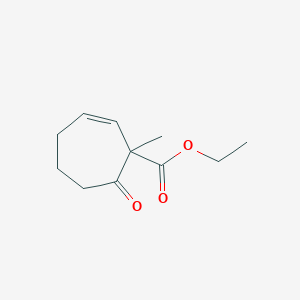 molecular formula C11H16O3 B14301079 Ethyl 1-methyl-7-oxocyclohept-2-ene-1-carboxylate CAS No. 120985-23-1