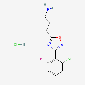 3-(3-(2-Chloro-6-fluorophenyl)-1,2,4-oxadiazol-5-yl)propan-1-amine hydrochloride