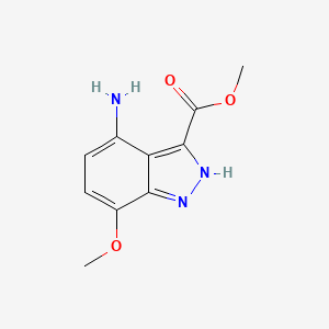 molecular formula C10H11N3O3 B1430113 methyl 4-amino-7-methoxy-1H-indazole-3-carboxylate CAS No. 1448125-93-6