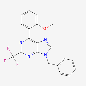 molecular formula C20H15F3N4O B14301184 9-Benzyl-6-(2-methoxyphenyl)-2-(trifluoromethyl)-9H-purine CAS No. 112779-01-8