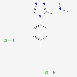 molecular formula C11H16Cl2N4 B1430123 N-methyl-1-[4-(4-methylphenyl)-4H-1,2,4-triazol-3-yl]methanamine dihydrochloride CAS No. 1426291-40-8