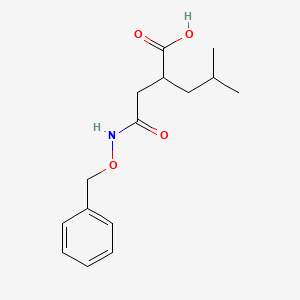 molecular formula C15H21NO4 B14301239 Pentanoic acid, 4-methyl-2-[2-oxo-2-[(phenylmethoxy)amino]ethyl]- CAS No. 113614-67-8