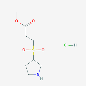 molecular formula C8H16ClNO4S B1430125 Methyl 3-(pyrrolidine-3-sulfonyl)propanoate hydrochloride CAS No. 1823867-15-7