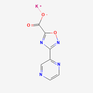 molecular formula C7H3KN4O3 B1430126 Potassium 3-pyrazin-2-yl-1,2,4-oxadiazole-5-carboxylate CAS No. 1351615-33-2
