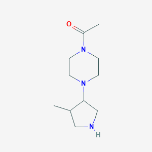 molecular formula C11H21N3O B1430127 1-[4-(4-甲基吡咯烷-3-基)哌嗪-1-基]乙烷-1-酮 CAS No. 1384430-83-4