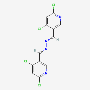 molecular formula C12H6Cl4N4 B1430128 1-(4,6-Dichloropyridin-3-yl)-N-[(4,6-dichloropyridin-3-yl)methylideneamino]methanimine CAS No. 1420776-63-1