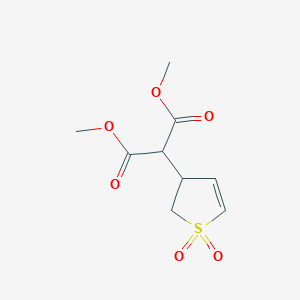 molecular formula C9H12O6S B14301309 Propanedioic acid, (2,3-dihydro-1,1-dioxido-3-thienyl)-, dimethyl ester CAS No. 118022-23-4