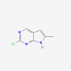 molecular formula C7H6ClN3 B1430132 2-Chloro-6-methyl-7H-pyrrolo[2,3-D]pyrimidine CAS No. 1060816-56-9
