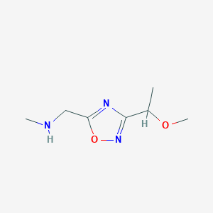 molecular formula C7H13N3O2 B1430140 {[3-(1-甲氧基乙基)-1,2,4-噁二唑-5-基]甲基}(甲基)胺 CAS No. 1375474-31-9