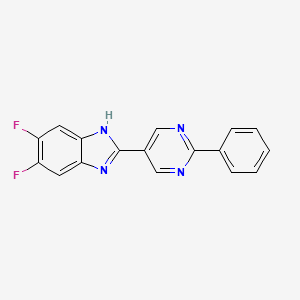 molecular formula C17H10F2N4 B1430149 5,6-difluoro-2-(2-phenylpyrimidin-5-yl)-1H-1,3-benzodiazole CAS No. 1424528-97-1