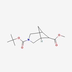 molecular formula C13H21NO4 B1430150 Methyl 3-Boc-3-azabicyclo[3.1.1]heptane-6-carboxylate CAS No. 1363380-75-9