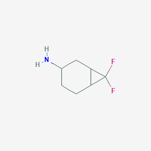 molecular formula C7H11F2N B1430152 7,7-二氟双环[4.1.0]庚烷-3-胺 CAS No. 1393572-09-2