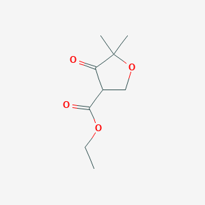 molecular formula C9H14O4 B1430157 Ethyl 5,5-dimethyl-4-oxooxolane-3-carboxylate CAS No. 1803608-60-7