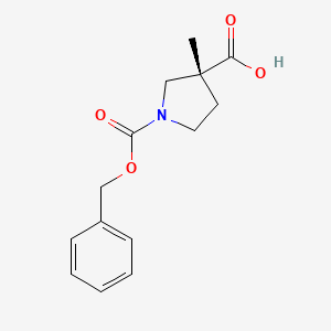 B1430160 (R)-3-Methyl-pyrrolidine-1,3-dicarboxylic acid 1-benzyl ester CAS No. 1412254-17-1