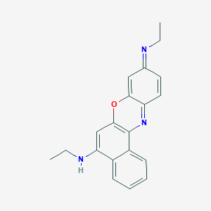 molecular formula C20H19N3O B14301623 N-ethyl-9-ethyliminobenzo[a]phenoxazin-5-amine 