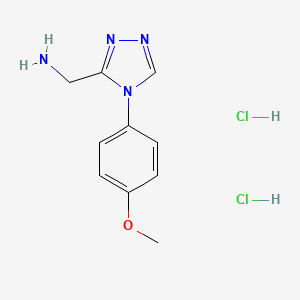 molecular formula C10H14Cl2N4O B1430163 {[4-(4-methoxyphenyl)-4H-1,2,4-triazol-3-yl]methyl}amine dihydrochloride CAS No. 1351609-10-3