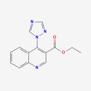 molecular formula C14H12N4O2 B1430166 ethyl 4-(1H-1,2,4-triazol-1-yl)quinoline-3-carboxylate CAS No. 1375472-67-5