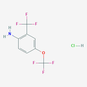 molecular formula C8H6ClF6NO B1430174 4-(Trifluoromethoxy)-2-(trifluoromethyl)aniline hydrochloride CAS No. 1588441-12-6