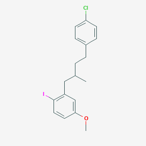molecular formula C18H20ClIO B14301846 2-[4-(4-Chlorophenyl)-2-methylbutyl]-1-iodo-4-methoxybenzene CAS No. 113722-82-0