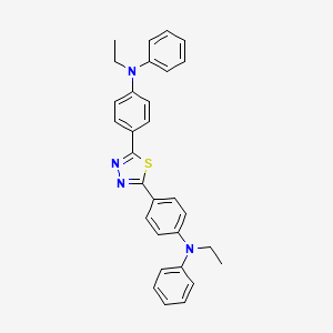 molecular formula C30H28N4S B14301862 N,N'-[1,3,4-Thiadiazole-2,5-diyldi(4,1-phenylene)]bis(N-ethylaniline) CAS No. 113940-84-4