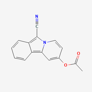 molecular formula C15H10N2O2 B14301965 Pyrido[2,1-a]isoindole-6-carbonitrile, 2-(acetyloxy)- CAS No. 121195-69-5