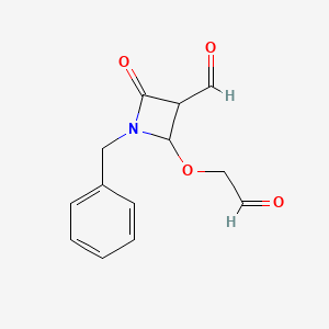 molecular formula C13H13NO4 B14301977 1-Benzyl-2-oxo-4-(2-oxoethoxy)azetidine-3-carbaldehyde CAS No. 113437-36-8