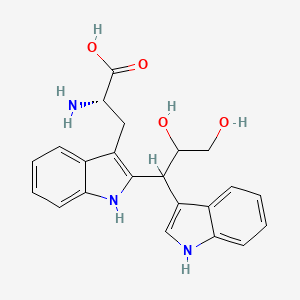 molecular formula C22H23N3O4 B1430199 2-[2,3-Dihydroxy-1-(1H-indol-3-yl)propyl]-L-tryptophan CAS No. 164068-19-3