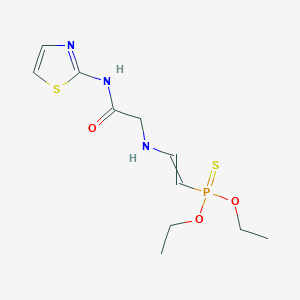 molecular formula C11H18N3O3PS2 B14302003 O,O-Diethyl [2-({2-oxo-2-[(1,3-thiazol-2-yl)amino]ethyl}amino)ethenyl]phosphonothioate CAS No. 116057-42-2