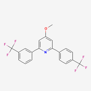 molecular formula C20H13F6NO B14302004 Pyridine, 4-methoxy-2-(3-(trifluoromethyl)phenyl)-6-(4-(trifluoromethyl)phenyl)- CAS No. 116579-42-1