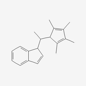 molecular formula C20H24 B14302029 1-[1-(2,3,4,5-Tetramethylcyclopenta-2,4-dien-1-yl)ethyl]-1H-indene CAS No. 125330-25-8