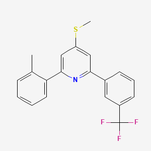 molecular formula C20H16F3NS B14302086 2-(2-Methylphenyl)-4-methylthio-6-(3-(trifluoromethyl)phenyl)pyridine CAS No. 116610-81-2