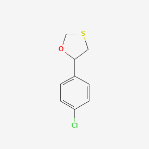 molecular formula C9H9ClOS B14302204 5-(4-Chlorophenyl)-1,3-oxathiolane CAS No. 114364-48-6