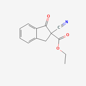 molecular formula C13H11NO3 B14302264 Ethyl 2-cyano-1-oxo-2,3-dihydro-1H-indene-2-carboxylate CAS No. 122951-00-2