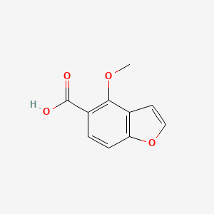 molecular formula C10H8O4 B14302275 4-Methoxy-1-benzofuran-5-carboxylic acid CAS No. 116169-25-6