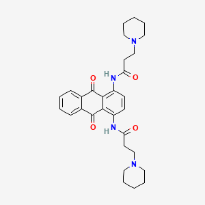 molecular formula C30H36N4O4 B14302298 N,N'-(9,10-Dihydro-9,10-dioxo-1,4-anthracenediyl)bis-1-piperidinepropanamide CAS No. 112764-26-8