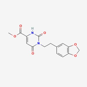 molecular formula C15H14N2O6 B1430230 methyl 1-[2-(2H-1,3-benzodioxol-5-yl)ethyl]-2,6-dioxo-1,2,3,6-tetrahydropyrimidine-4-carboxylate CAS No. 1565827-86-2