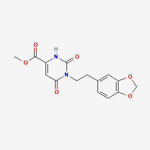 methyl 1-[2-(2H-1,3-benzodioxol-5-yl)ethyl]-2,6-dioxo-1,2,3,6-tetrahydropyrimidine-4-carboxylate