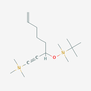 molecular formula C17H34OSi2 B14302307 tert-Butyl(dimethyl){[1-(trimethylsilyl)oct-7-en-1-yn-3-yl]oxy}silane CAS No. 122700-27-0